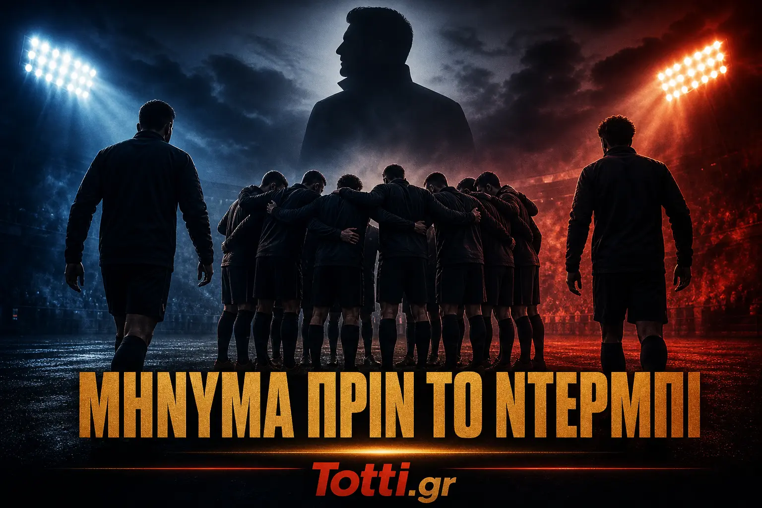 Σκοτεινό ποδοσφαιρικό γραφικό για την προετοιμασία του ΠΑΟΚ πριν το ντέρμπι με τον Άρη