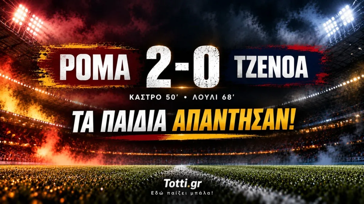 Ρόμα 2-0 Τζένοα: Κάστρο και Λούλι την ξανασήκωσαν